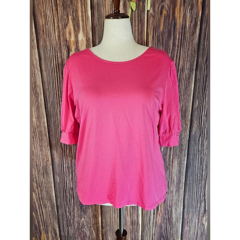 Ann Taylor Factory Puffed Shoulder Cinched Sleeve Tee Size XXL